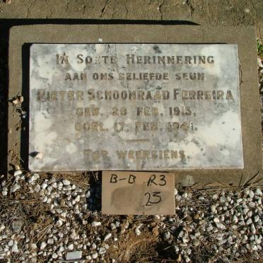 FERREIRA Pieter Schoonraad 1913-1941
