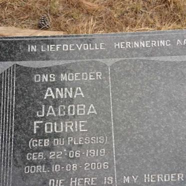 FOURIE Anna Jacoba nee DU PLESSIS 1919-2006
