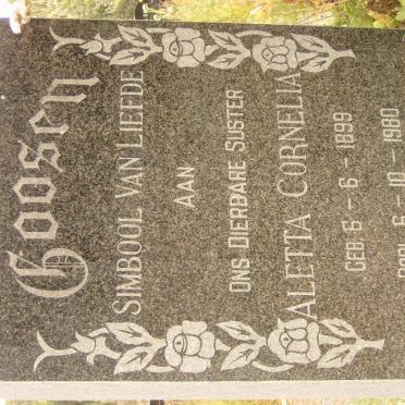 GOOSEN Aletta Cornelia 1899-1980