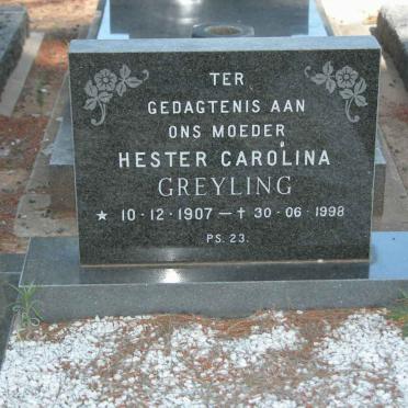 GREYLING Hester Carolina 1907-1998