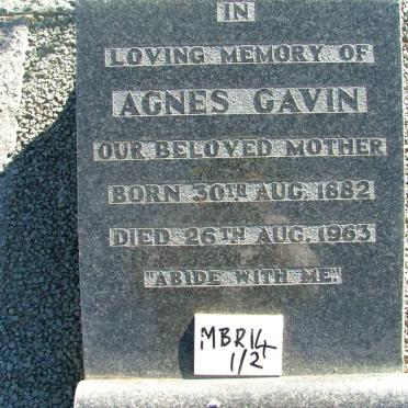 GAVIN Agnes 1882-1963