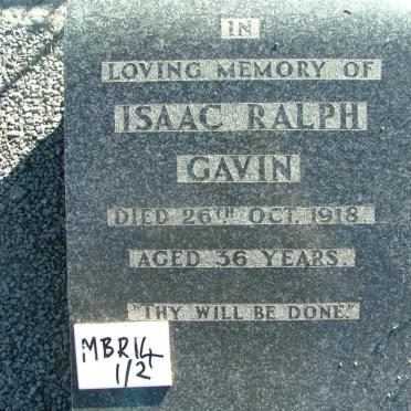 GAVIN Isaac Ralph -1918