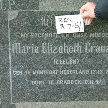 GRANZIER Maria Elizabeth nee ZEELEN 1886-1947