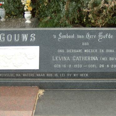 GOUWS Nicolaas Jacobus Frederik 1927-1995 &amp; Levina Catherina BUYS 1933-2001