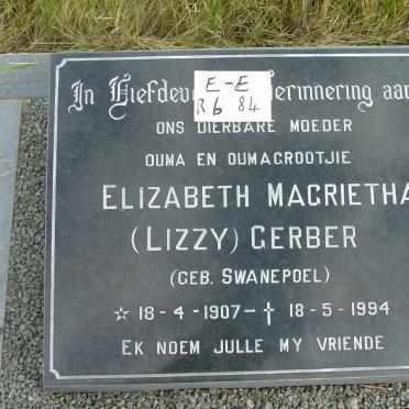 GERBER Elizabeth Magrietha nee SWANEPOEL 1907-1994