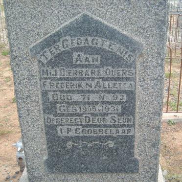 GROBBELAAR Frederik -1905 &amp; Alletta -1931