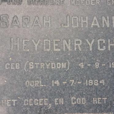 HEYDENRYCH Sarah Johanna nee STRYDOM 1908-1984