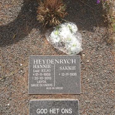 HEYDENRYCH Sakkie 1936- &amp; Hannie ELS 1938-2013