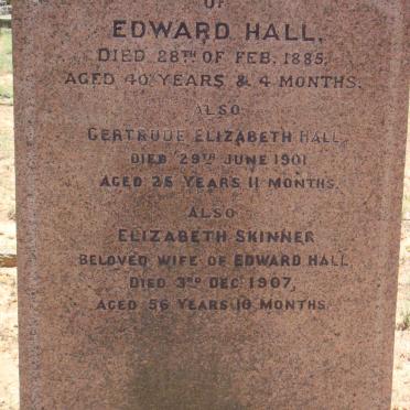 HALL Edward -1885 &amp; Elizabeth SKINNER - 1907 :: HALL Gertrude Elizabeth  -1901