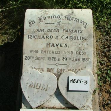 HAVES Richard -1928 &amp; Caroline -1930
