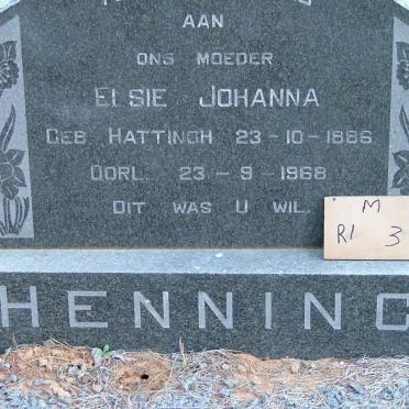 HENNING Elsie Johanna nee HATTINGH 1886-1968