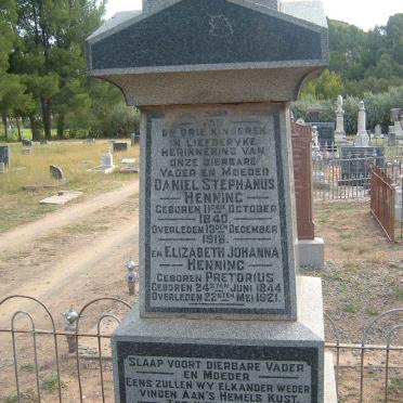 HENNING Daniël Stephanus 1840-1916 &amp; Elizabeth Johanna PRETORIUS 1844-1921