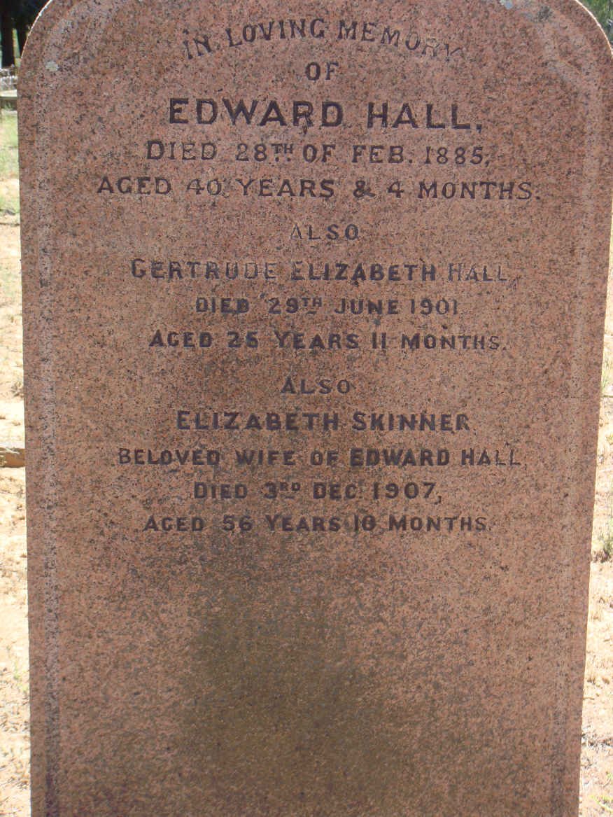 HALL Edward -1885 &amp; Elizabeth SKINNER - 1907 :: HALL Gertrude Elizabeth  -1901