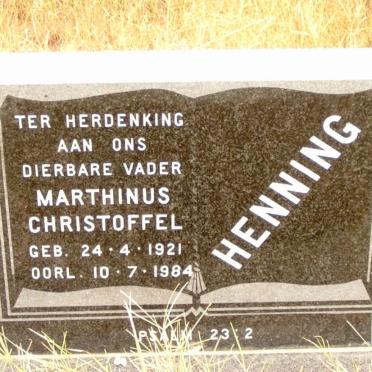 HENNING Marthinus Christoffel 1921-1984