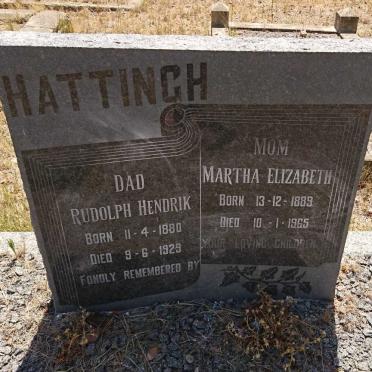 HATTINGH Rudolph Hendrik 1880-1929 &amp; Martha Elizabeth 1889-1965 :: ? Jurie Erasmus