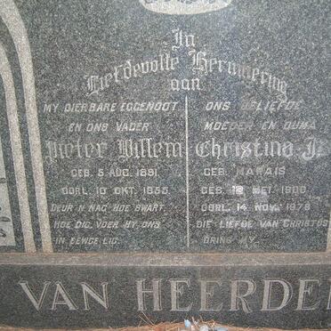 HEERDEN Pieter Willem, van 1891-1955 &amp; Christina J. MARAIS 1900-197?