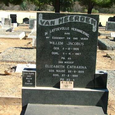 HEERDEN Willem Jacobus, van 1905-1967 &amp; Elizabeth Catharina NAUDE 1905-1980