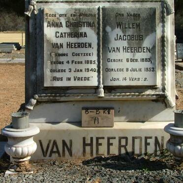 HEERDEN Willem Jacobus, van 1883-1953 &amp; Anna Christina Catherina COETZEE 1885-1940 