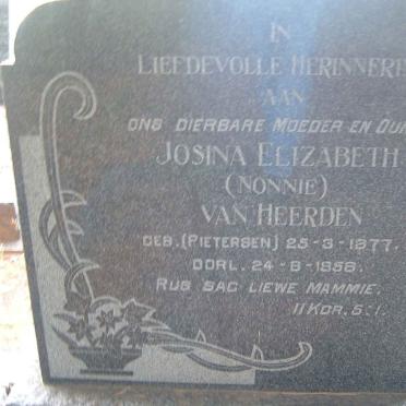 HEERDEN Josina Elizabeth, van nee PIETERSEN 1877-1958