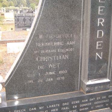 HEERDEN Christiaan de Wet, van 1900-1970 &amp; Jacoba Magdalena Elizabeth nee OLIVIER 1892-1978