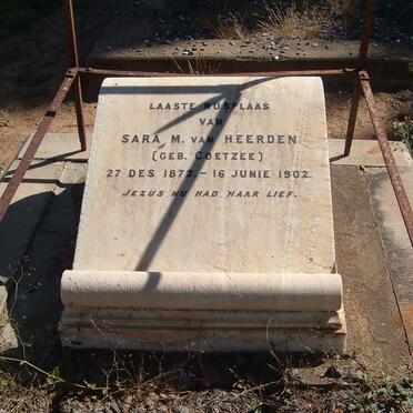 HEERDEN Sara M., van nee COETZEE 1872-1902