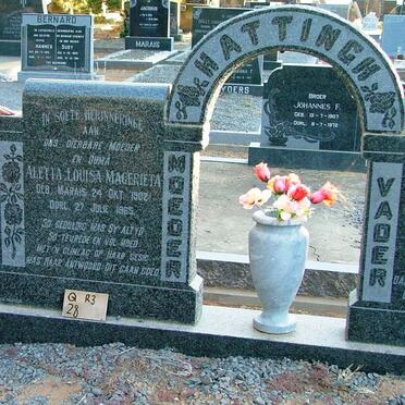 HATTINGH Aletta Louisa Magerieta MARAIS 1902-1965