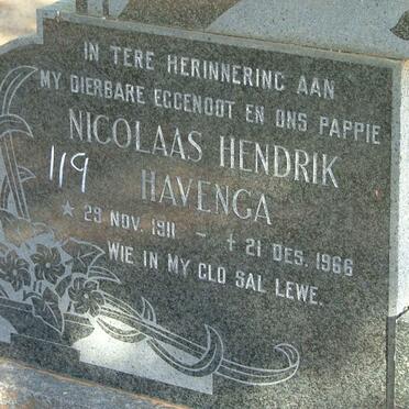 HAVENGA Nicolaas Hendrik 1911-1966