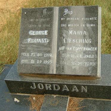 JORDAAN George Eduard 1919-1995 &amp; Maria Liesching VAN COPPENHAGEN 1922-1993