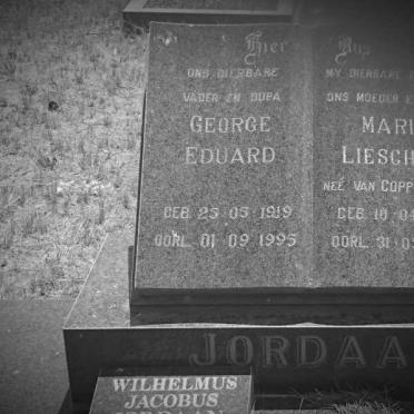 JORDAAN George Eduard 1919-1995 &amp; Maria Liesching VAN COPPENHAGEN 1922-1993 :: JORDAAN Wilhelmus Jacobus 1946-2008