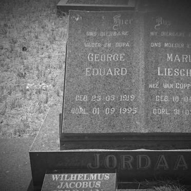 JORDAAN George Eduard 1919-1995 &amp; Maria Liesching VAN COPPENHAGEN 1922-1993 :: JORDAAN Wilhelmus Jacobus 1946-2008
