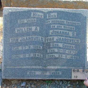 JAARSVELD Willem A.,van 1866-1945 &amp; Johanna S. GOUWS 1870-1949