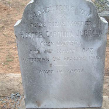 JORDAAN Hester Carolina nee LOTTER 1843-1907