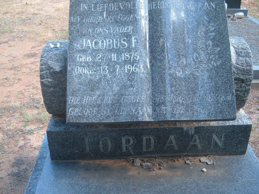 JORDAAN Jacobus F. 1875-1963