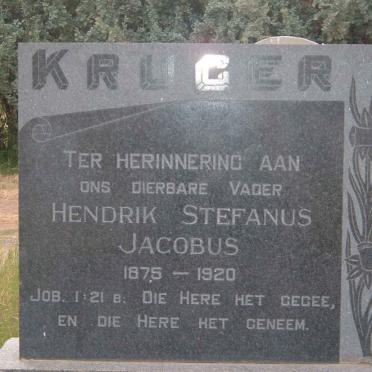 KRÜGER Hendrik Stefanus Jacobus 1875-1920