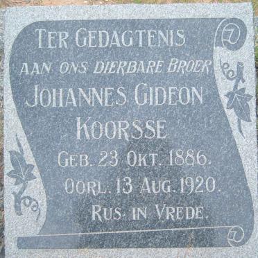 KOORSSE Johannes Gideon 1886-1920