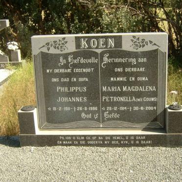 KOEN Philippus Johannes 1911-1996 &amp; Maria Magdalena Petronella GOUWS 1914-2004