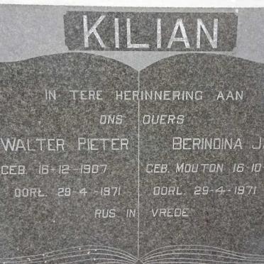KILIAN Walter Pieter 1907-1971 &amp; Berindina Jacoba MOUTON 1919-1971