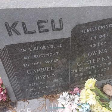 KLEU Gabriel Jozua 1903-1975 &amp; Lowina Chaterina COERTZE 1899-1979