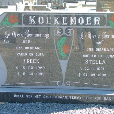 KOEKEMOER Freek 1929-1989 &amp; Stella 1931-1998