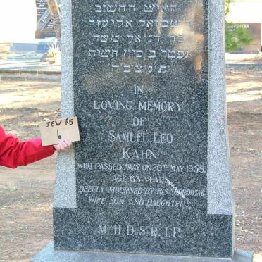 KAHN Samuel Leo -1958