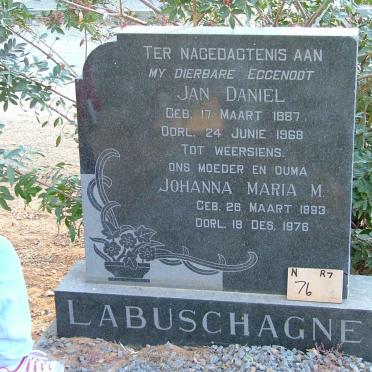 LABUSCHAGNE Jan Daniel 1887-1968 &amp; Johanna Maria M. 1893-1976