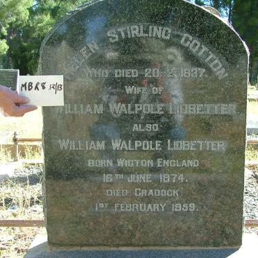 LIDBETTER William Walpole 1874-1959 &amp; Helen Stirling COTTON -1937