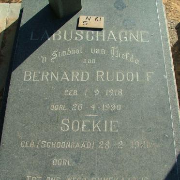 LABUSCHAGNE Bernard Rudolf 1918-1990 &amp; Soekie SCHOONRAAD 1921-