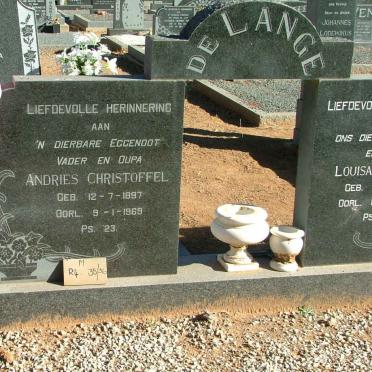 LANGE Andries Christoffel, de 1897-1969 &amp; Louisa Phillippina 1914-1984 