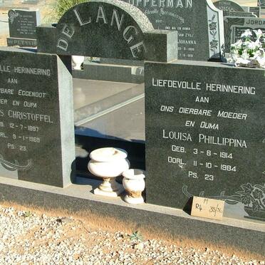 LANGE Andries Christoffel, de 1897-1969 &amp; Louisa Phillippina 1914-1984