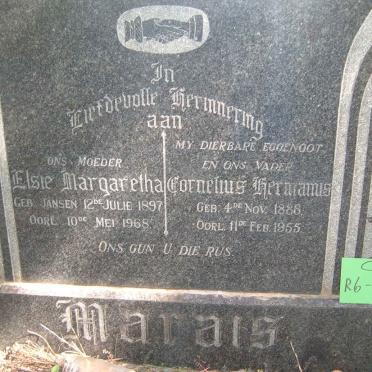 MARAIS Cornelius Hermanus 1886-1955 &amp; Elsie Margaretha JANSEN 1897-1968