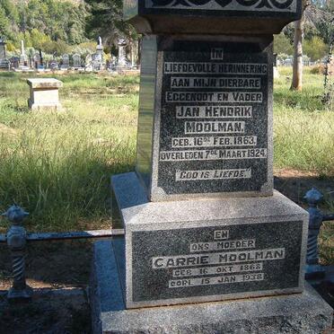 MOOLMAN Jan Hendrik 1863-1924 &amp; Carrie 1868-1938