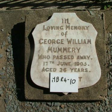 MUMMERY George William -1903