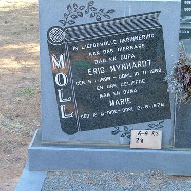 MOLL Eric Mynhardt 1896-1969 &amp; Marie 1900-1978