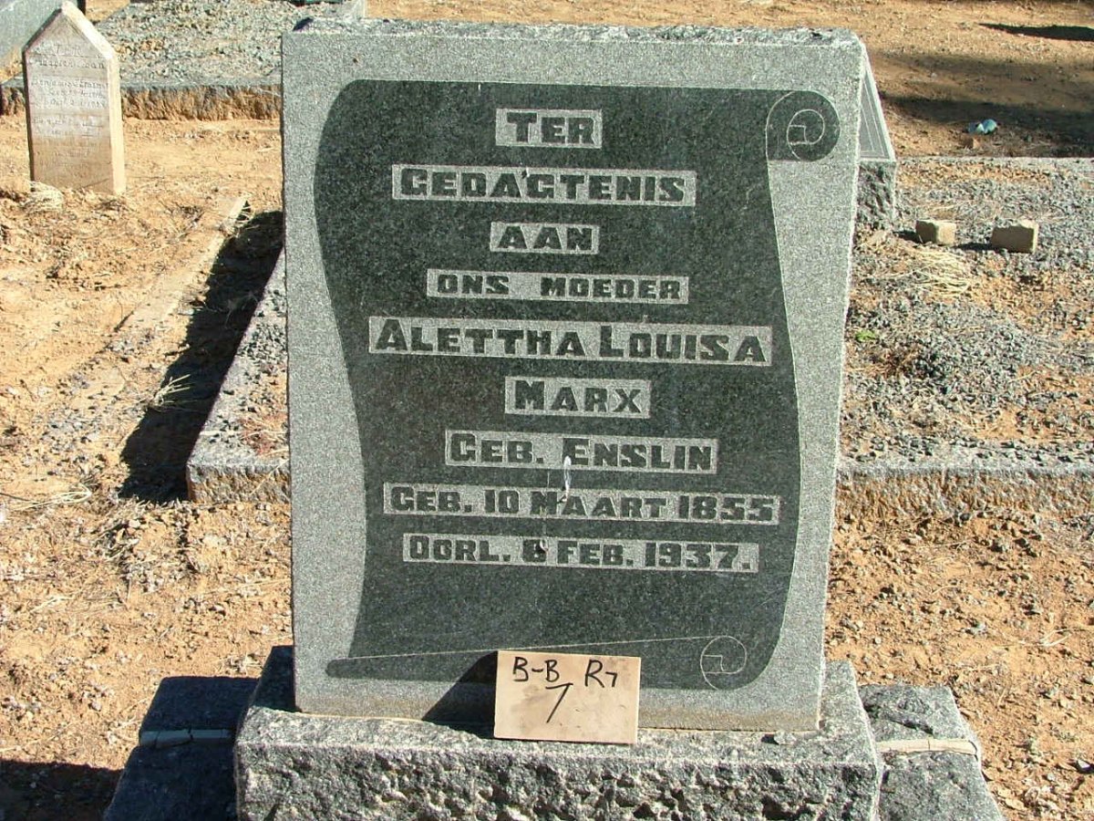 MARX Alettha Louisa nee ENSLIN 1855-1937